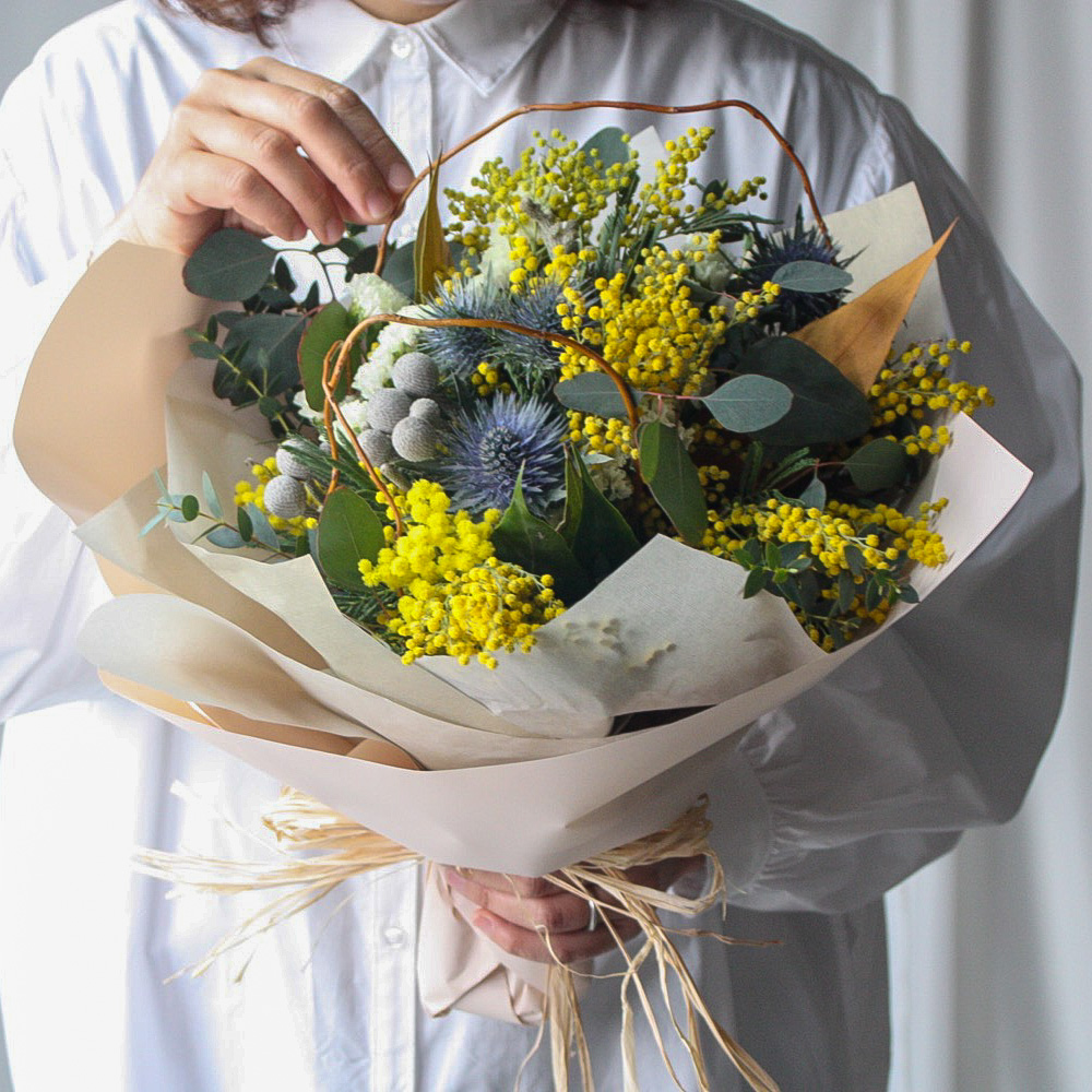 【ドライになる花束】ミモザの花束/送料込み※ご注文から1～4日後発送